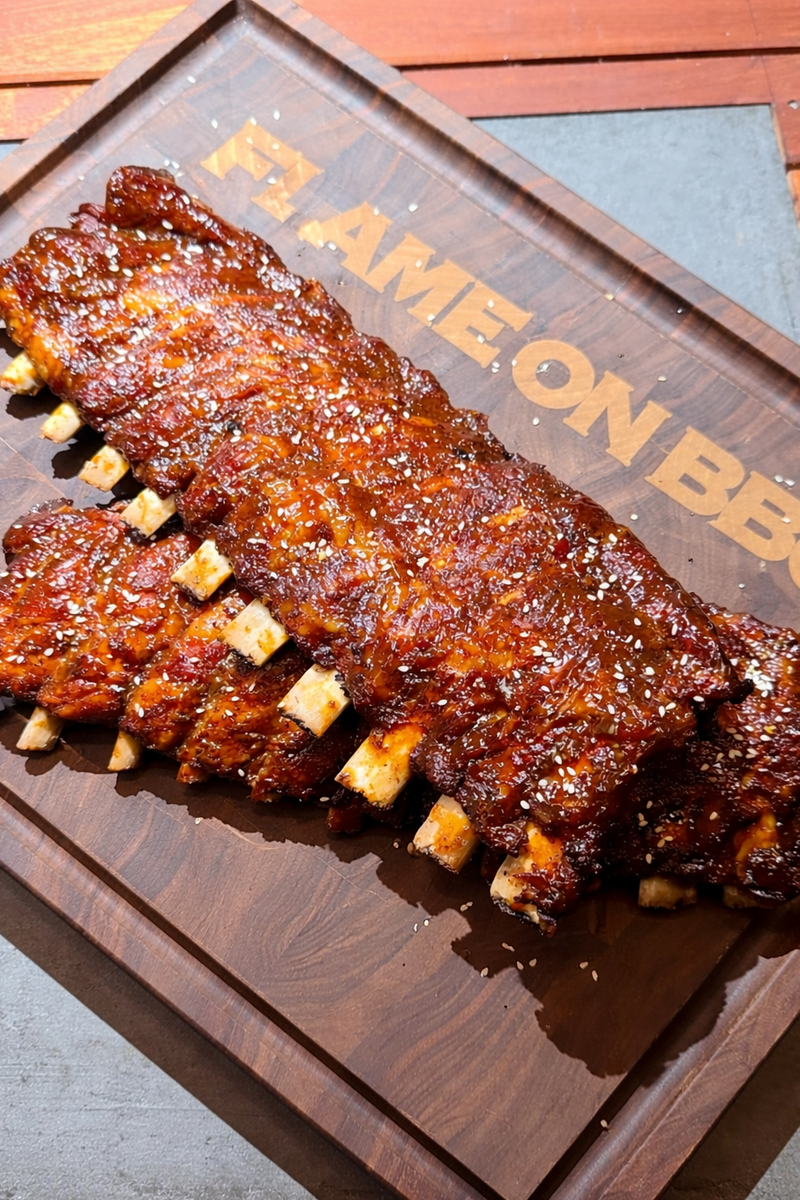 Spareribs, Apfelholz geräuchert